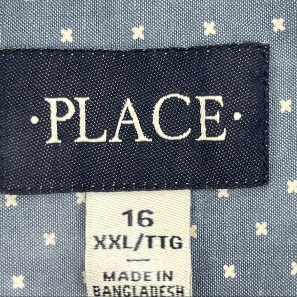 Children’s Place Polka Dot Button Down Shirt XXL - Picture 5 of 6